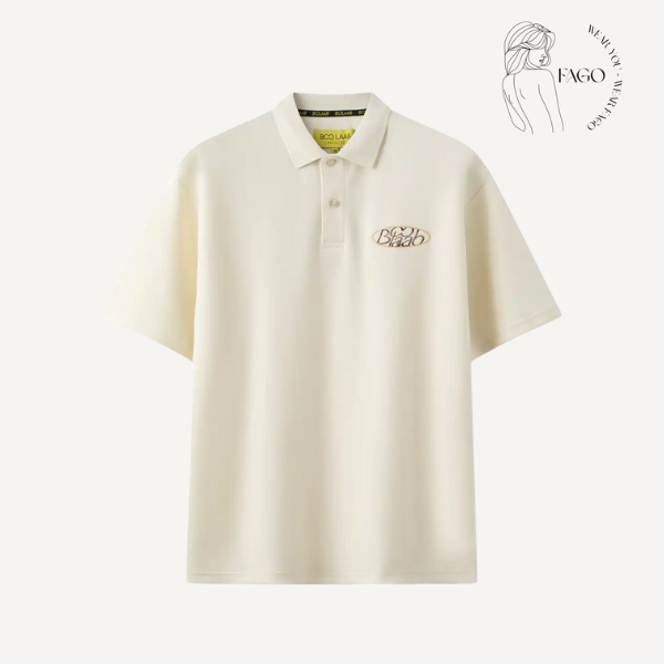 Áo polo oversize kem sữa unisex 