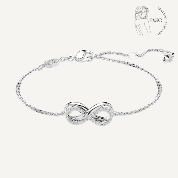 Vòng tay bạc charm vô cực tinh tế 
